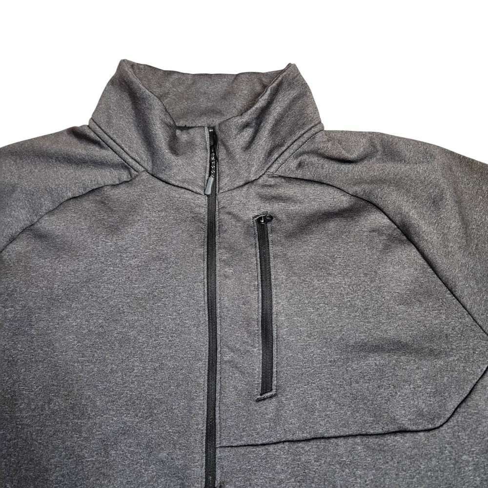 LL Bean Mens XXL Regular Gray Quarter Zip Fleece Pullover Slightly Fitted 514123